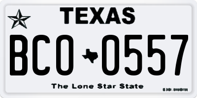 TX license plate BCO0557