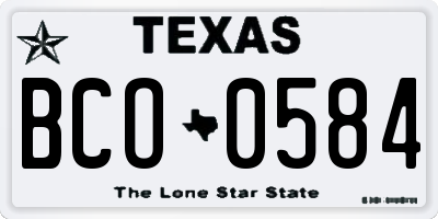 TX license plate BCO0584
