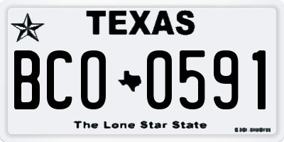 TX license plate BCO0591