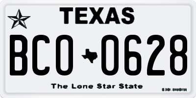 TX license plate BCO0628
