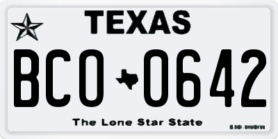 TX license plate BCO0642