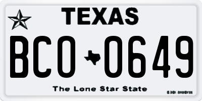 TX license plate BCO0649