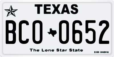 TX license plate BCO0652