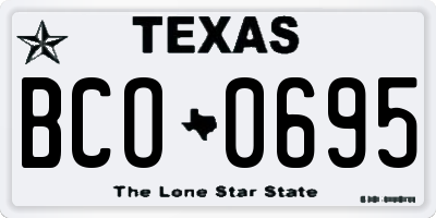 TX license plate BCO0695