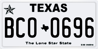 TX license plate BCO0696