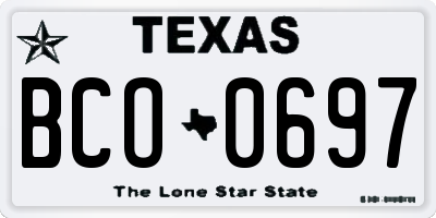TX license plate BCO0697