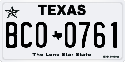 TX license plate BCO0761