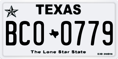 TX license plate BCO0779