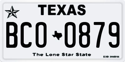 TX license plate BCO0879