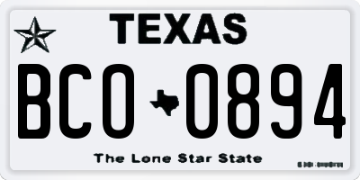 TX license plate BCO0894