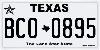 TX license plate BCO0895