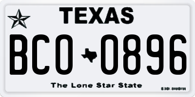 TX license plate BCO0896