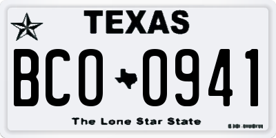 TX license plate BCO0941