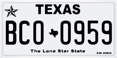 TX license plate BCO0959