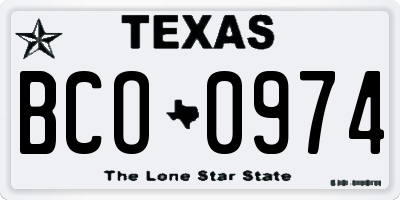TX license plate BCO0974