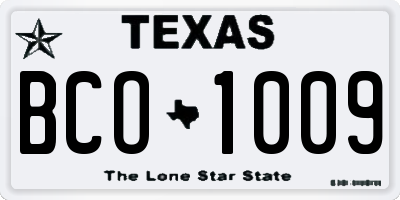 TX license plate BCO1009