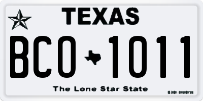 TX license plate BCO1011