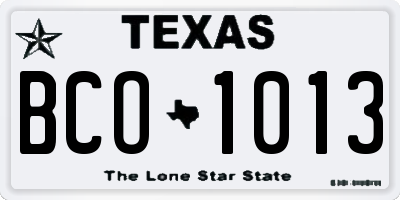 TX license plate BCO1013