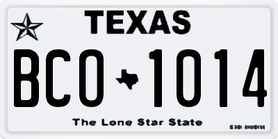 TX license plate BCO1014