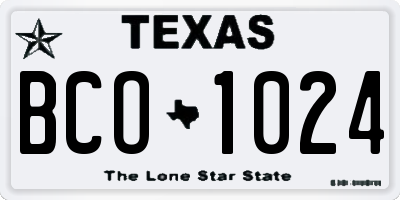 TX license plate BCO1024
