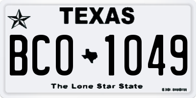 TX license plate BCO1049