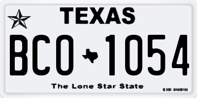 TX license plate BCO1054