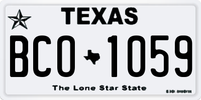 TX license plate BCO1059