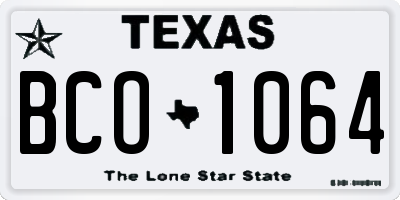 TX license plate BCO1064