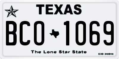 TX license plate BCO1069