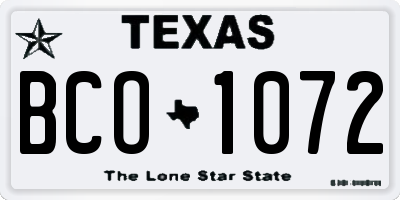 TX license plate BCO1072