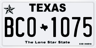 TX license plate BCO1075
