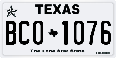 TX license plate BCO1076