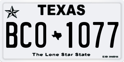 TX license plate BCO1077