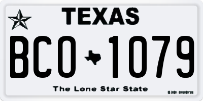 TX license plate BCO1079