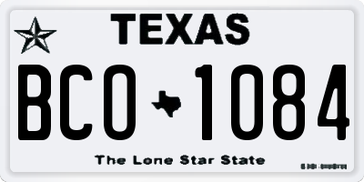 TX license plate BCO1084