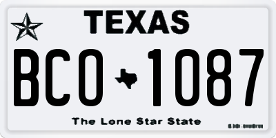 TX license plate BCO1087