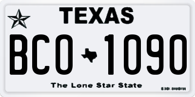 TX license plate BCO1090