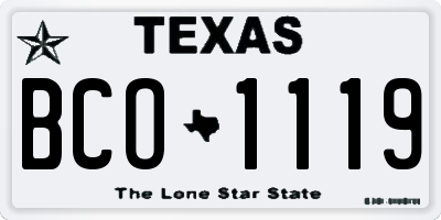 TX license plate BCO1119