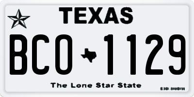 TX license plate BCO1129