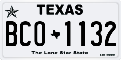 TX license plate BCO1132