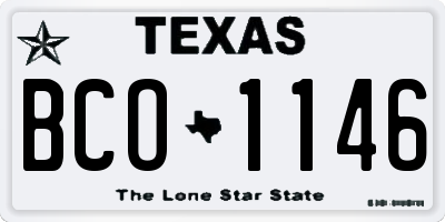 TX license plate BCO1146