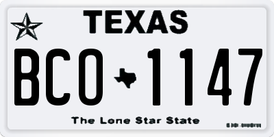 TX license plate BCO1147