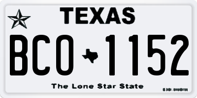 TX license plate BCO1152
