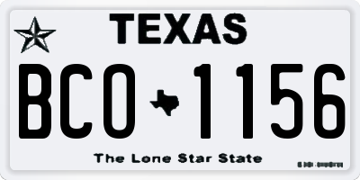 TX license plate BCO1156