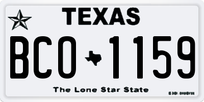 TX license plate BCO1159