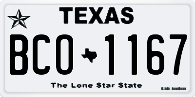 TX license plate BCO1167