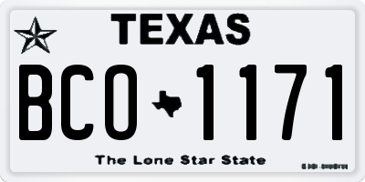 TX license plate BCO1171