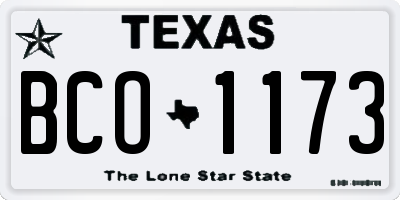 TX license plate BCO1173
