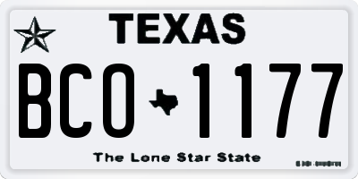 TX license plate BCO1177