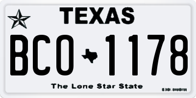 TX license plate BCO1178